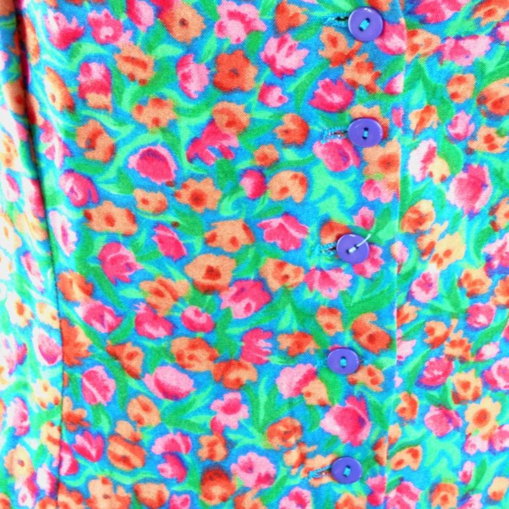 Vintage Cottagecore Floral Maxi Dress Festival 80s - Picture 4 of 6